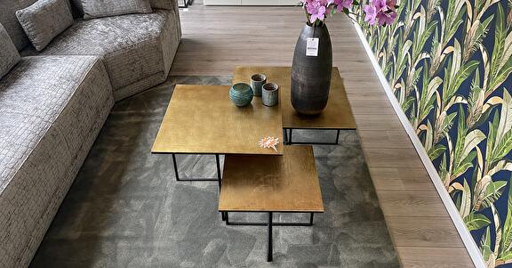 Set van 3 gouden salontafels